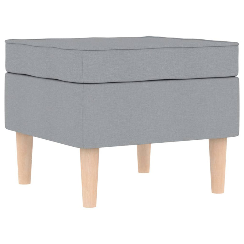 vidaXL világosszürke szövet fotel lábzsámollyal