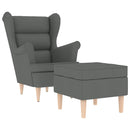 vidaXL sötétszürke szövet fotel lábzsámollyal