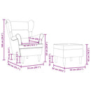 vidaXL sötétszürke szövet fotel lábzsámollyal