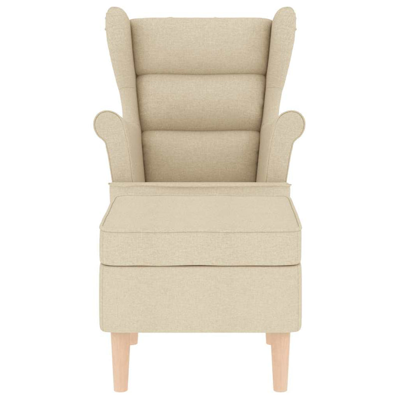 vidaXL krémszínű szövet fotel lábzsámollyal