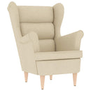 vidaXL krémszínű szövet fotel lábzsámollyal