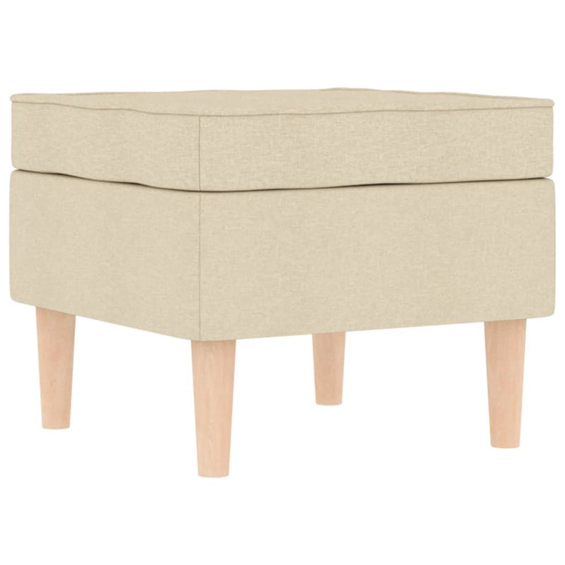 vidaXL krémszínű szövet fotel lábzsámollyal