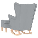 vidaXL világosszürke szövet hintaszék lábtartóval