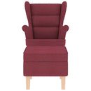 vidaXL borvörös szövet hintaszék lábtartóval
