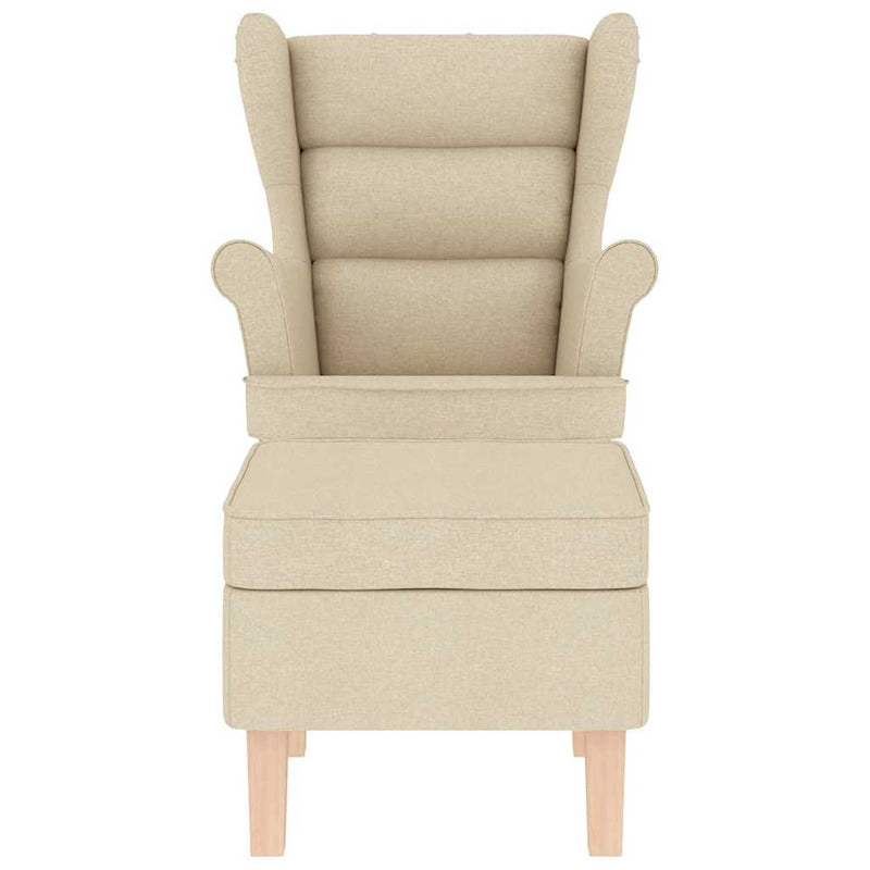 vidaXL krémszínű szövet hintaszék lábtartóval