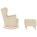 vidaXL krémszínű szövet hintaszék lábtartóval