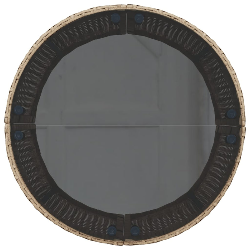 vidaXL félkör alakú bézs polirattan kerti kanapé asztallal és párnával