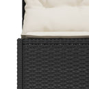 vidaXL fekete polirattan félkör kerti kanapé asztallal és párnákkal