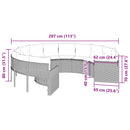 vidaXL szürke polirattan kerek kerti kanapé párnákkal