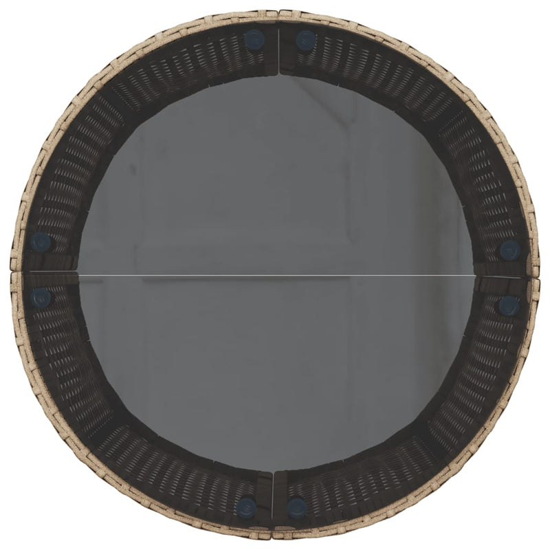 vidaXL bézs polirattan kerek kerti kanapé asztallal és párnákkal