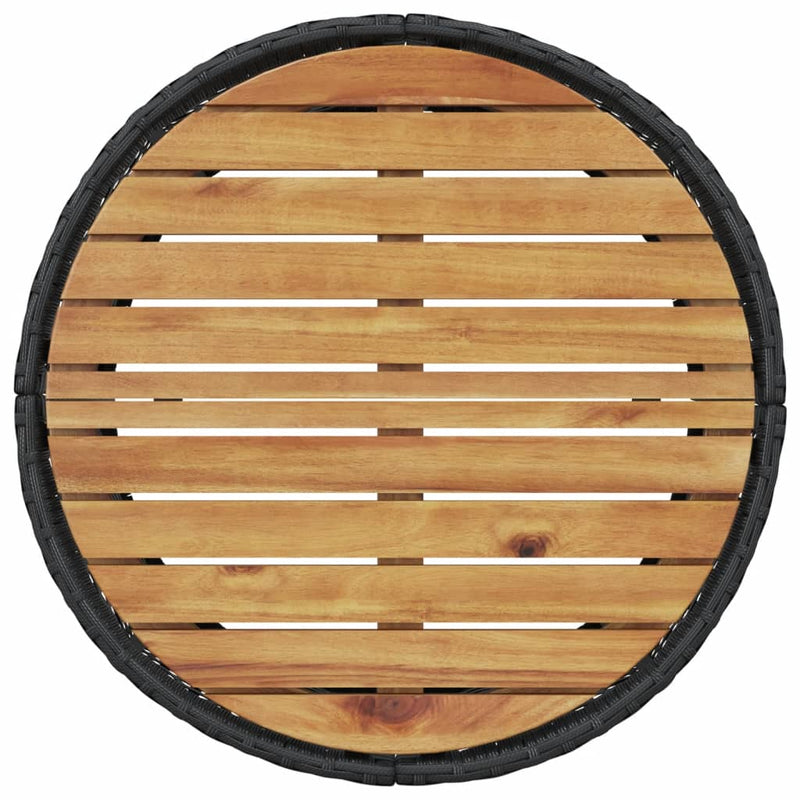 vidaXL fekete polirattan kerek kerti kanapé asztallal és párnákkal