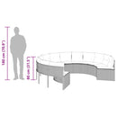 vidaXL bézs polirattan kerek kerti kanapé párnákkal