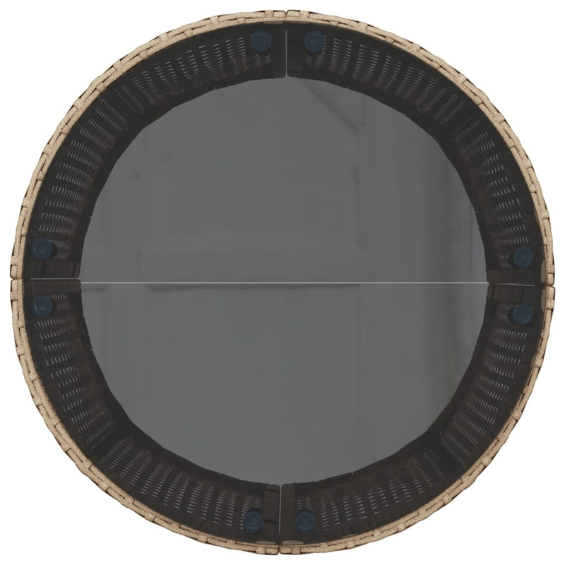 vidaXL bézs polirattan kerek kerti kanapé asztallal és párnákkal