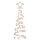 vidaXL meleg fehér LED karácsonyfa gömbökkel 100 LED 150 cm