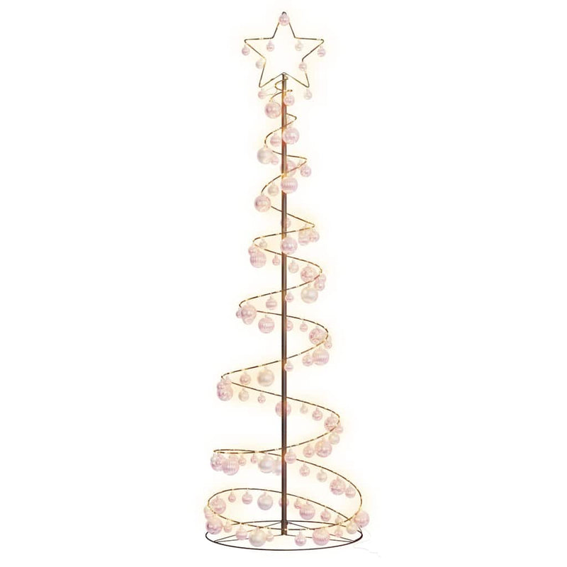 vidaXL meleg fehér LED karácsonyfa gömbökkel 120 LED 180 cm