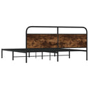 vidaXL füstös tölgy színű fém ágykeret matrac nélkül 180 x 200 cm