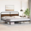 vidaXL füstös tölgy színű fém ágykeret matrac nélkül 183 x 213 cm