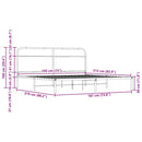vidaXL füstös tölgy színű fém ágykeret matrac nélkül 183 x 213 cm