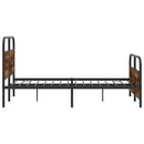 vidaXL füstös tölgy színű fém ágykeret matrac nélkül 137 x 190 cm
