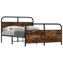 vidaXL füstös tölgy színű fém ágykeret matrac nélkül 137 x 190 cm