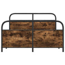 vidaXL füstös tölgy színű fém ágykeret matrac nélkül 140 x 190 cm