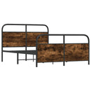 vidaXL füstös tölgy színű fém ágykeret matrac nélkül 140 x 200 cm