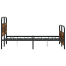 vidaXL füstös tölgy színű fém ágykeret matrac nélkül 140 x 200 cm