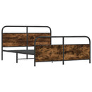 vidaXL füstös tölgy színű fém ágykeret matrac nélkül 150 x 200 cm