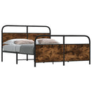 vidaXL füstös tölgy színű fém ágykeret matrac nélkül 150 x 200 cm
