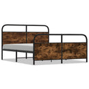 vidaXL füstös tölgy színű fém ágykeret matrac nélkül 180 x 200 cm