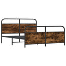 vidaXL füstös tölgy színű fém ágykeret matrac nélkül 180 x 200 cm