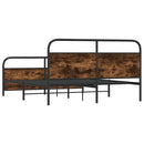 vidaXL füstös tölgy színű fém ágykeret matrac nélkül 180 x 200 cm