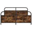 vidaXL füstös tölgy színű fém ágykeret matrac nélkül 183 x 213 cm