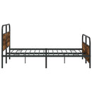 vidaXL füstös tölgy színű fém ágykeret matrac nélkül 200 x 200 cm