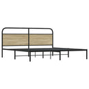 vidaXL sonoma tölgy színű fém ágykeret matrac nélkül 180 x 200 cm