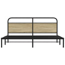 vidaXL sonoma tölgy színű fém ágykeret matrac nélkül 180 x 200 cm
