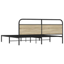 vidaXL sonoma tölgy színű fém ágykeret matrac nélkül 183 x 213 cm