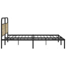 vidaXL sonoma tölgy színű fém ágykeret matrac nélkül 200 x 200 cm