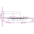 vidaXL sonoma tölgy színű fém ágykeret matrac nélkül 200 x 200 cm