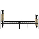 vidaXL sonoma tölgy színű fém ágykeret matrac nélkül 137 x 190 cm
