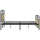 vidaXL sonoma tölgy színű fém ágykeret matrac nélkül 150 x 200 cm