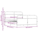 vidaXL sonoma tölgy színű fém ágykeret matrac nélkül 150 x 200 cm