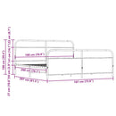 vidaXL sonoma tölgy színű fém ágykeret matrac nélkül 180 x 200 cm