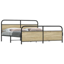 vidaXL sonoma tölgy színű fém ágykeret matrac nélkül 180 x 200 cm