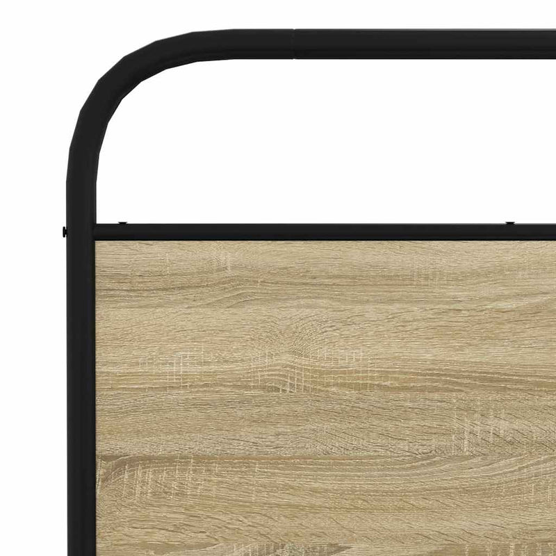 vidaXL sonoma tölgy színű fém ágykeret matrac nélkül 183 x 213 cm
