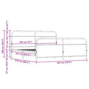 vidaXL sonoma tölgy színű fém ágykeret matrac nélkül 183 x 213 cm