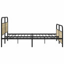 vidaXL sonoma tölgy színű fém ágykeret matrac nélkül 193 x 203 cm
