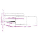 vidaXL sonoma tölgy színű fém ágykeret matrac nélkül 200 x 200 cm