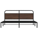 vidaXL barna tölgy színű fém ágykeret matrac nélkül 180 x 200 cm