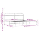 vidaXL barna tölgy színű fém ágykeret matrac nélkül 180 x 200 cm